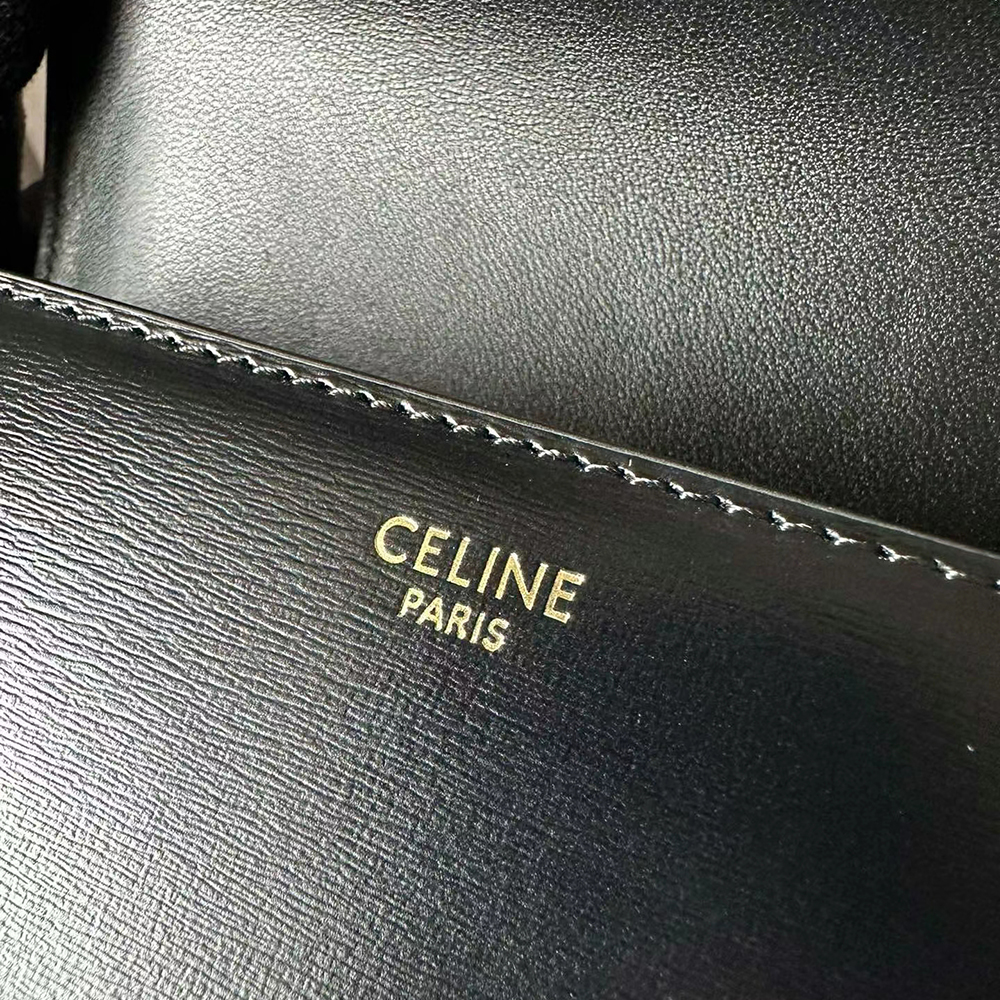 Celine Triomphe Medium Black Shoulder Bag