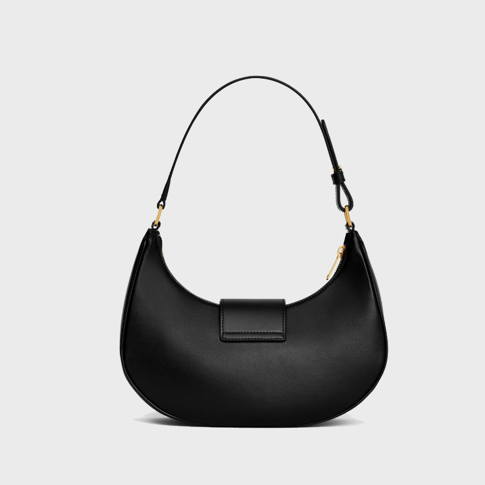 Celine Medium Ava Triomphe  Handbag in Smooth Calfskin Black