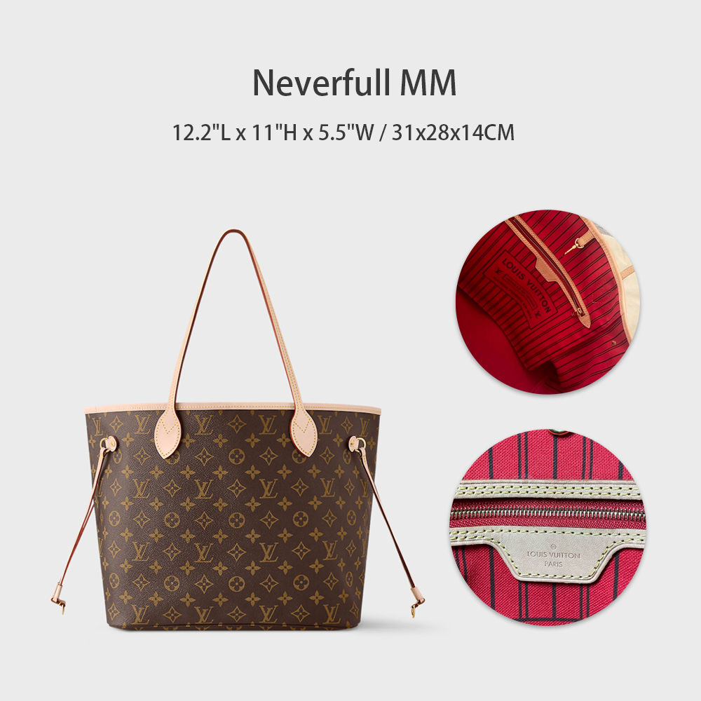 LV Neverfull Women's Tote Bag GM&MM&PM