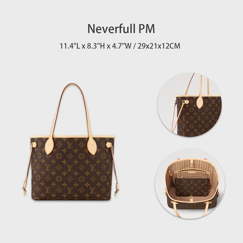 LV Neverfull Women's Tote Bag GM&MM&PM