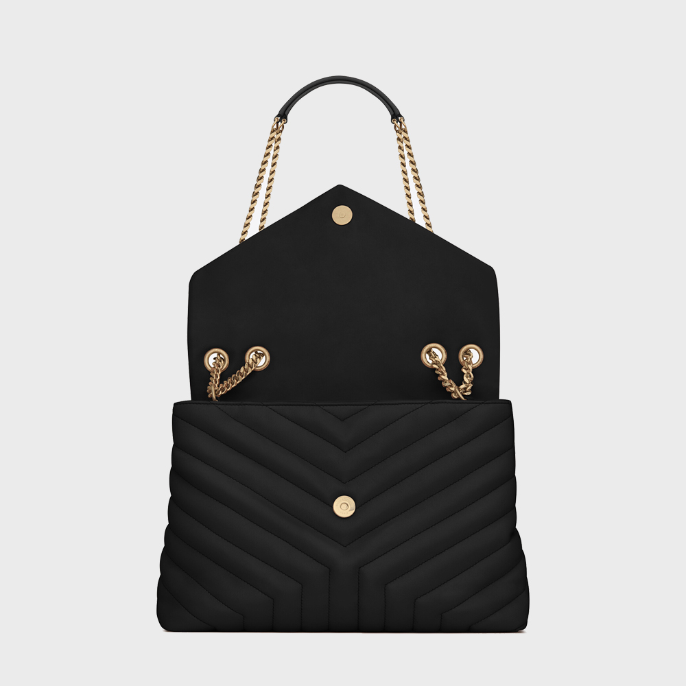 YSL Loulou Medium in Quilted Leather Black